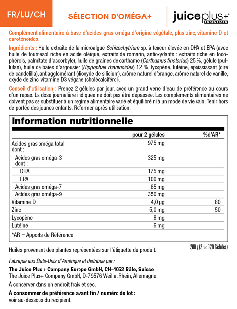 Gélules Sélection de Fruits, Légumes, Baies & Sélection d'Oméga+